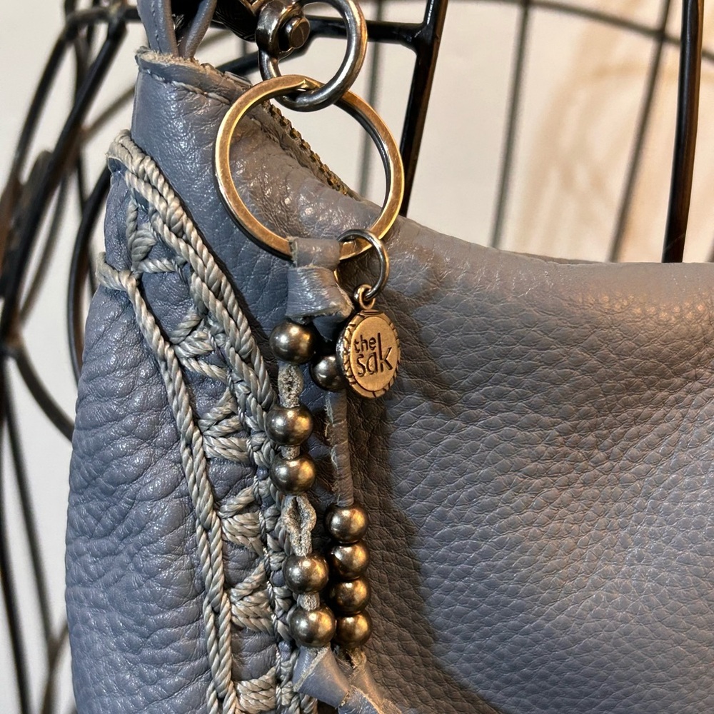 The Sak blue leather Crossbody bag #H-13 - Picture 5 of 9